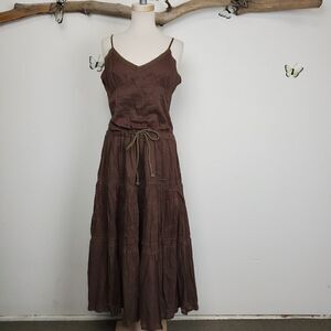 Nimmi brown boho gypsy style summer maxi dress